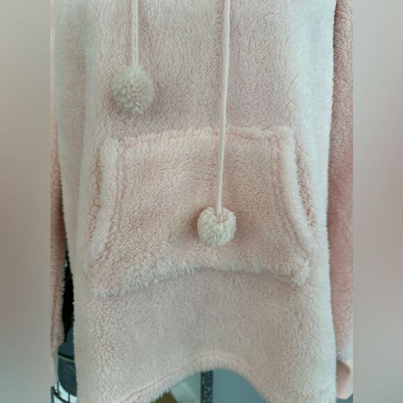 Rampage Women's Pink Pom Pom Plush Hoodie Pullover Sleeping Hoodie size M - Picture 7 of 7
